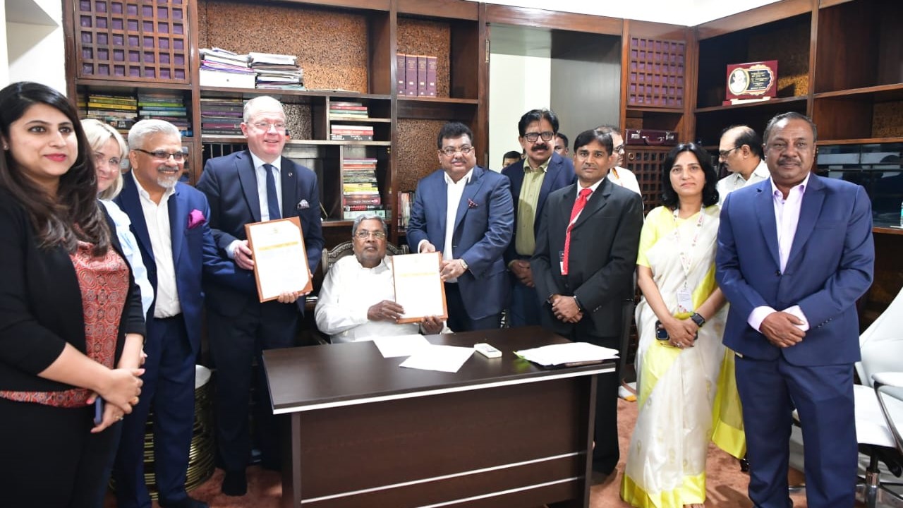 Karnataka Chief Minister Siddaramaiah interacting with Volvo Group officials in Bengaluru on Thursday.
