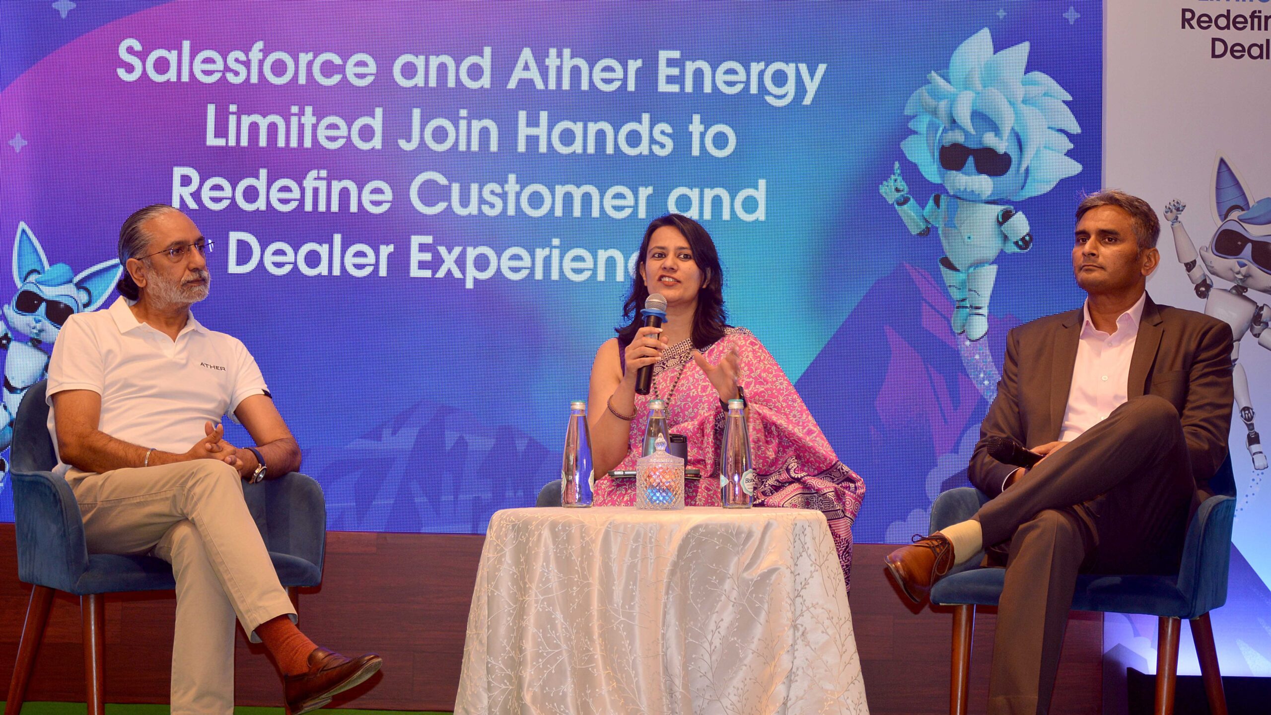 The Ather-Salesforce team in conversation with the media.