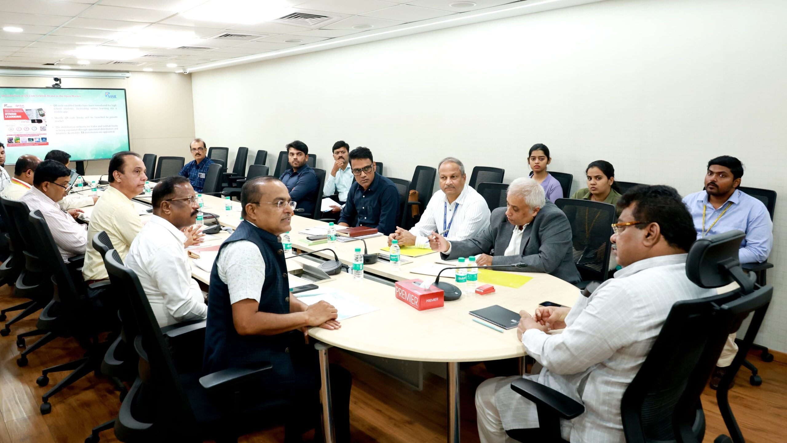 Karnataka Industries Minister MB Patil meeting with MSIL officials recently.