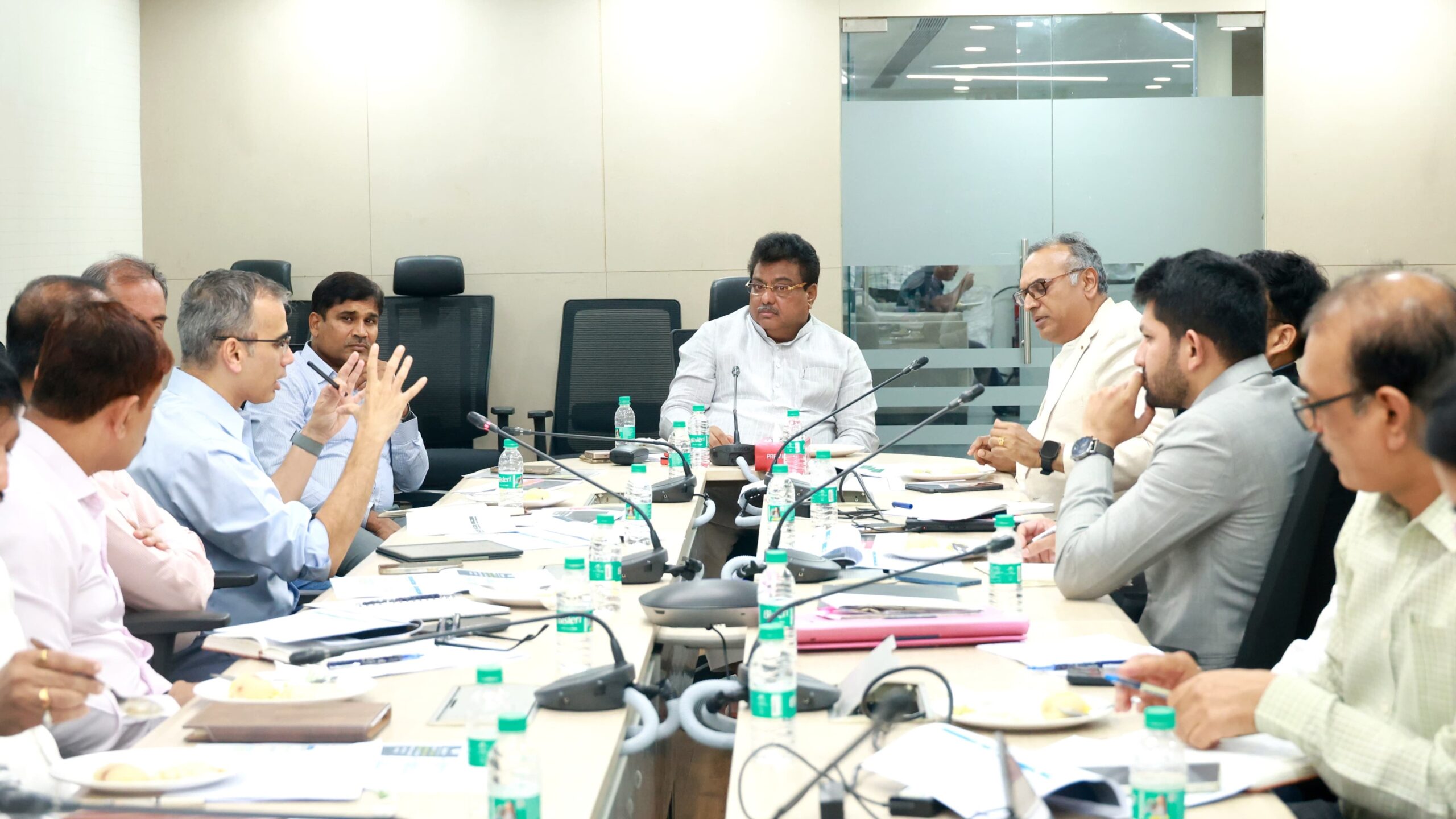 Karnataka Industries Minister MB Patil recently chairing a meeting on boosting exports.