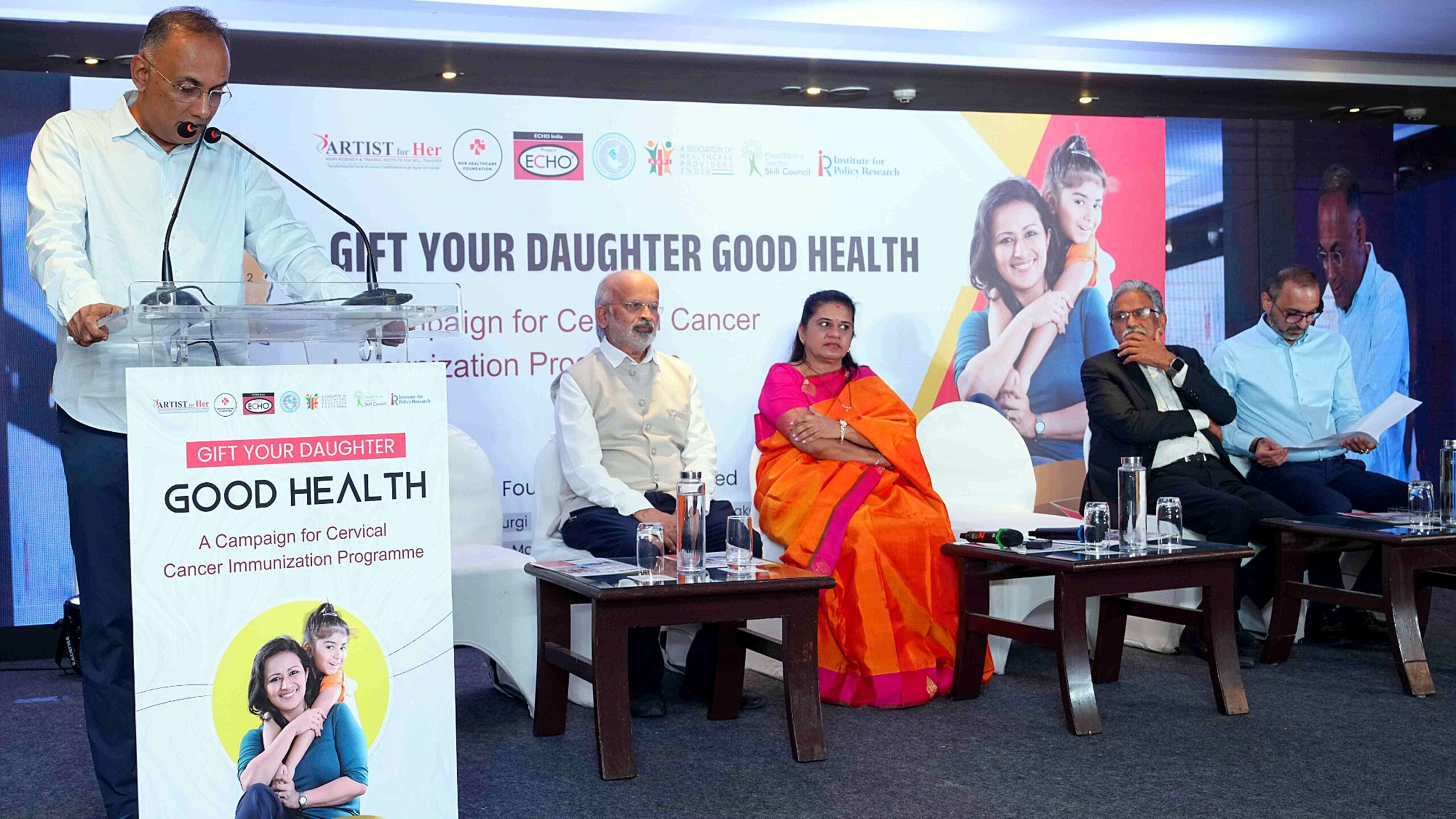 Karnataka Health Minister Dinesh Gundu Rao at the event on cervical cancer prevention.