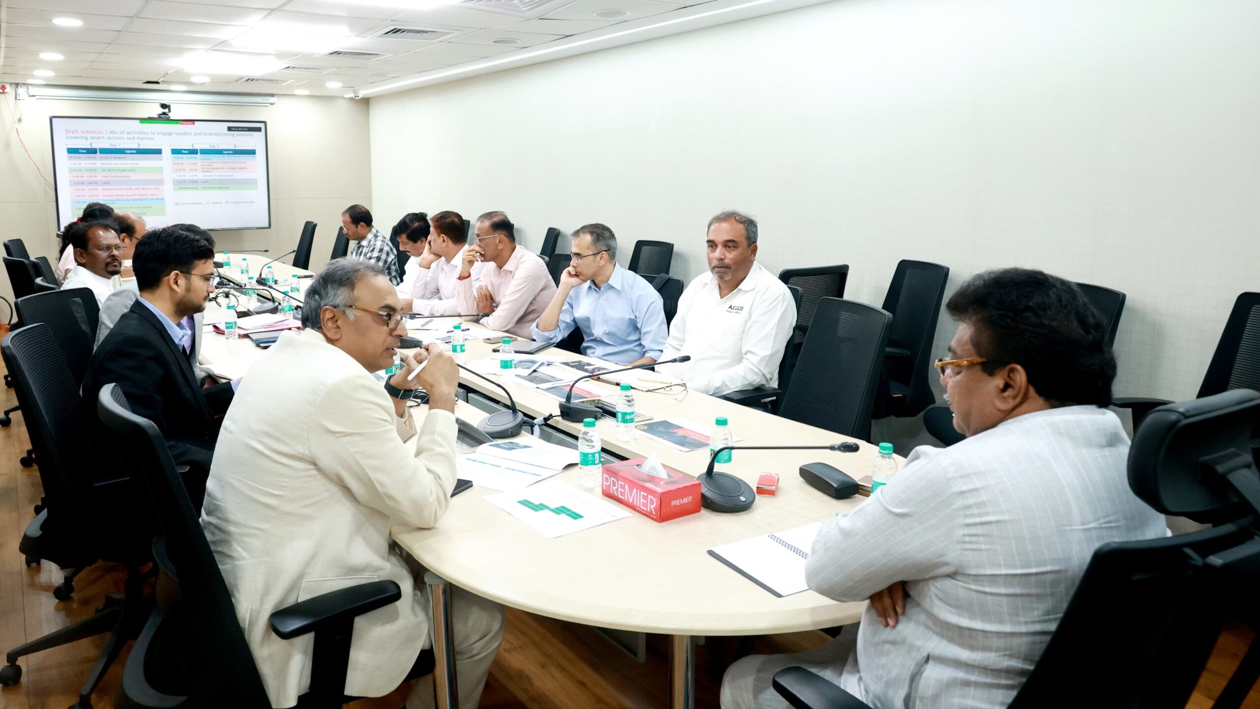 Karnataka Industries Minister MB Patil recently chairing a meeting on boosting exports.