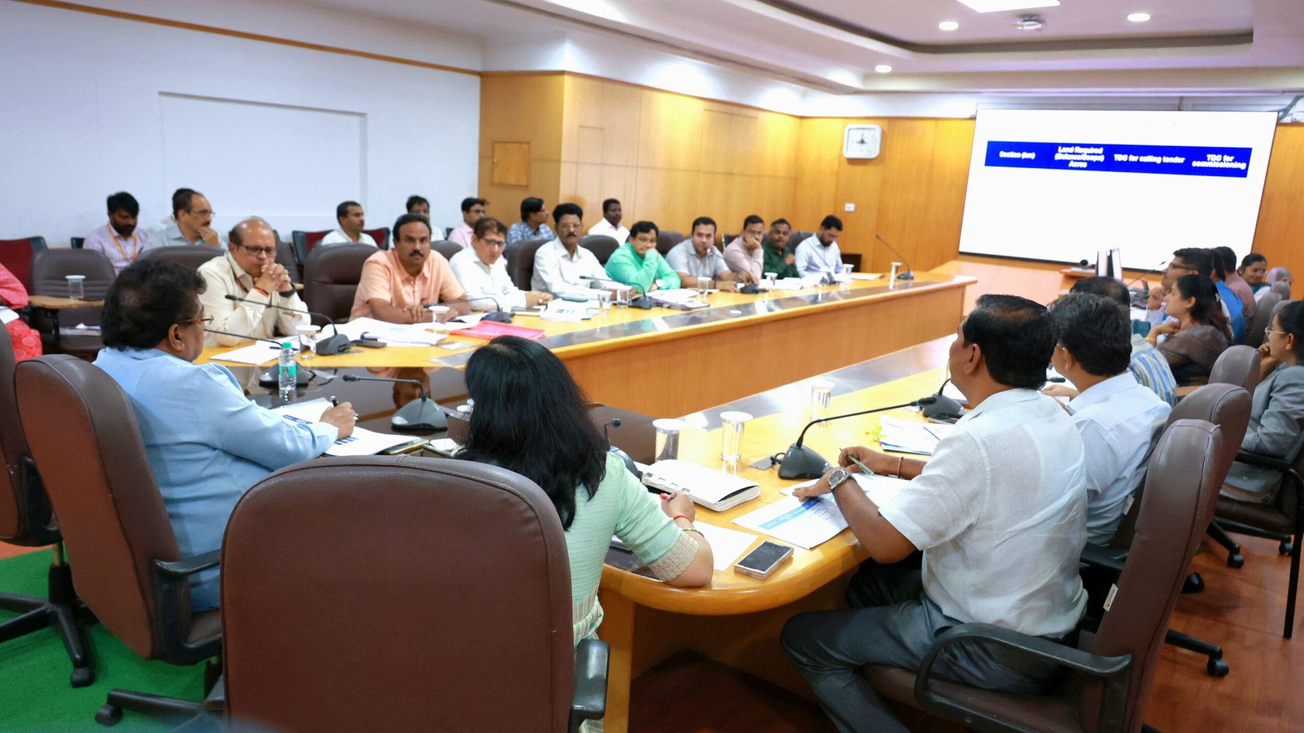 Minister MB Patil meeting Railway officials recently.