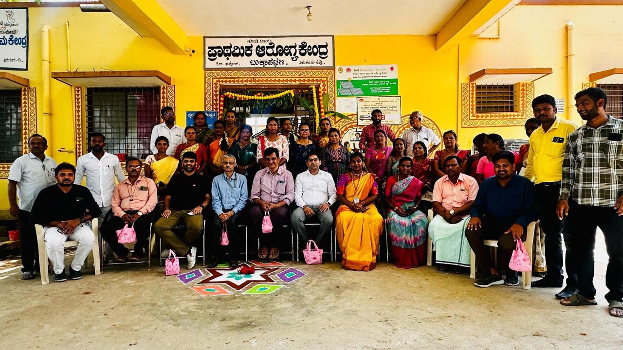 Visuals from a solar-electrified Primary Health Centre in rural Karnataka. The initiative is jointly by Signify lighting and SELCO Foundation.