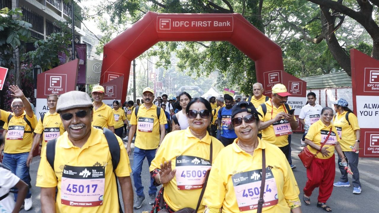 Seniors from Manasum Senior Living celebrating a run and walk in Bengaluru recently.