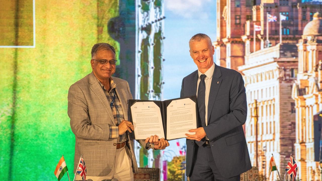 Visuals from the launch of the educational partnership between University of Liverpool and Karnataka.