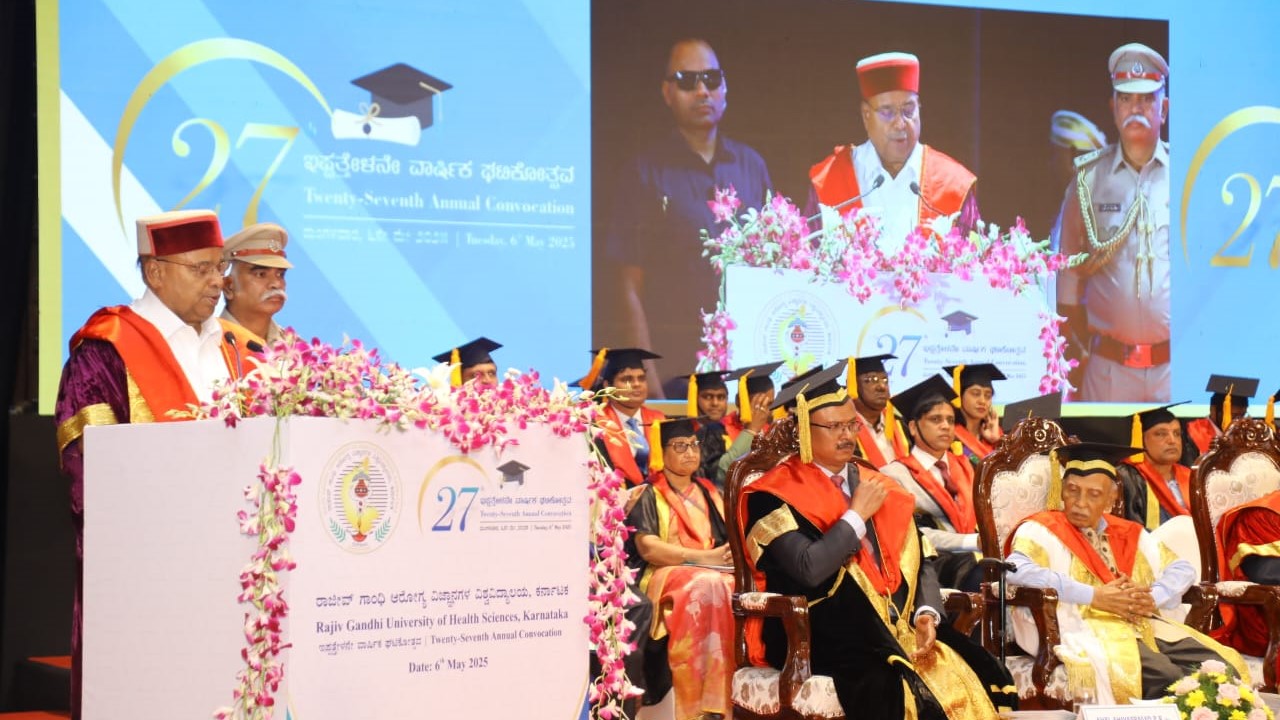 Visuals from the 27th convocation of the RGUHS in Bengaluru on Tuesday.
