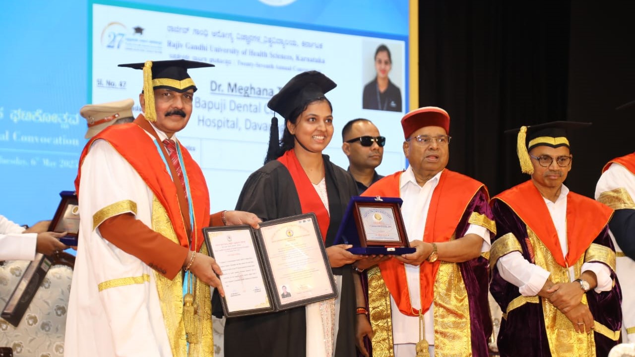 Visuals from the 27th convocation of the RGUHS in Bengaluru on Tuesday.