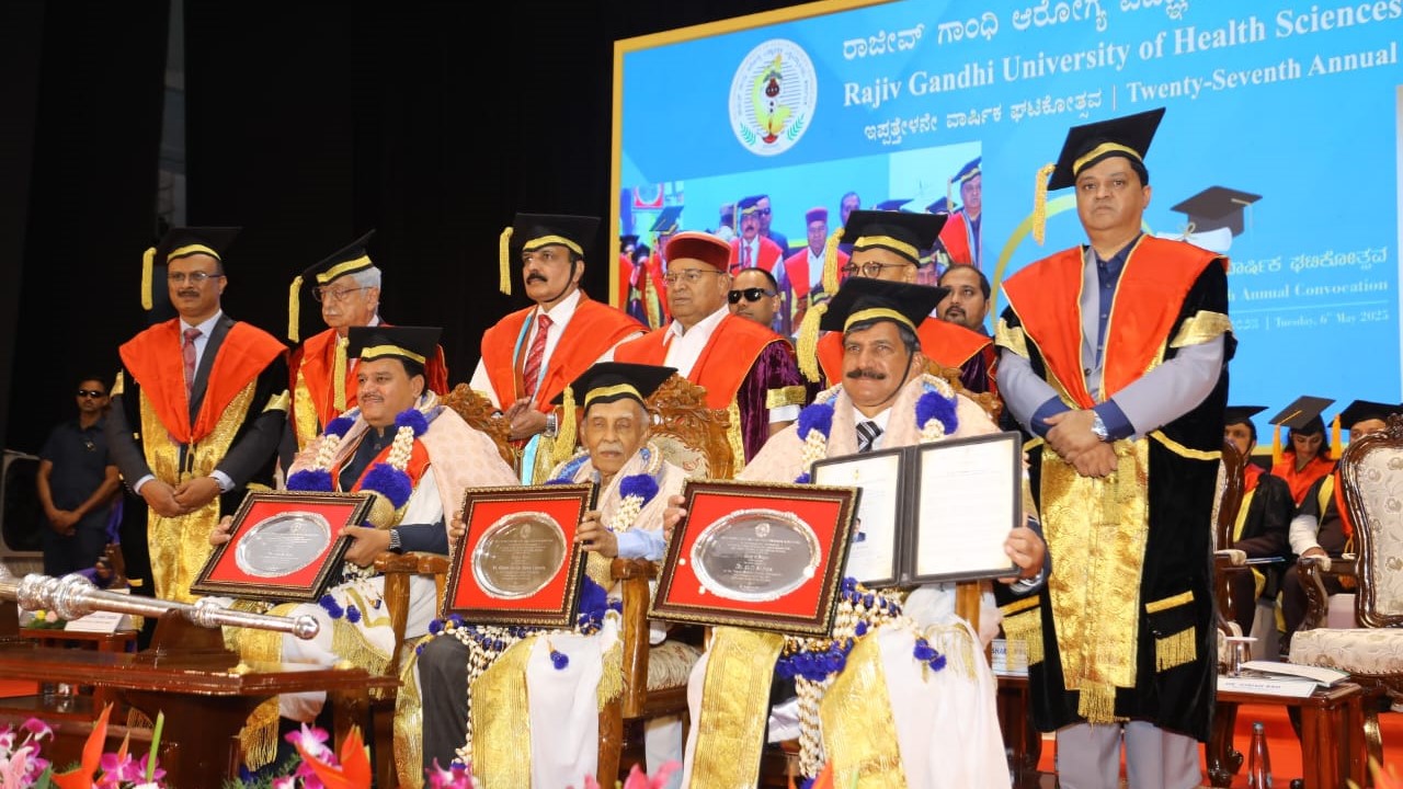 Visuals from the 27th convocation of the RGUHS in Bengaluru on Tuesday.