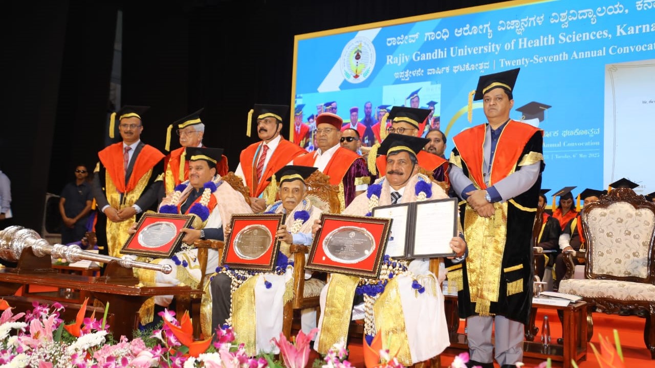 Visuals from the 27th convocation of the RGUHS in Bengaluru on Tuesday.