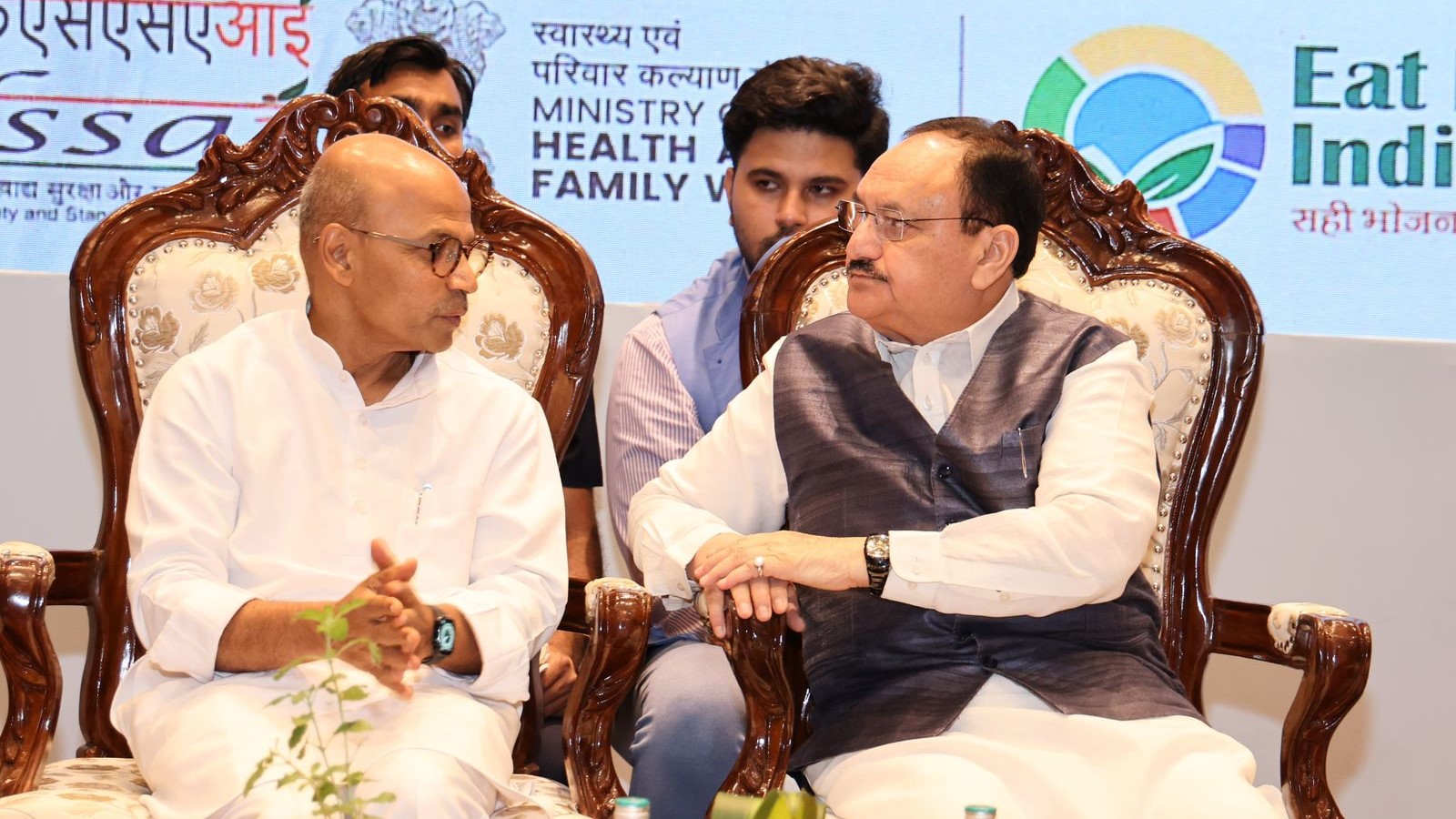 Medical Education Minister Dr Sharan Prakash Patil speaking on the importance of healthy eating.