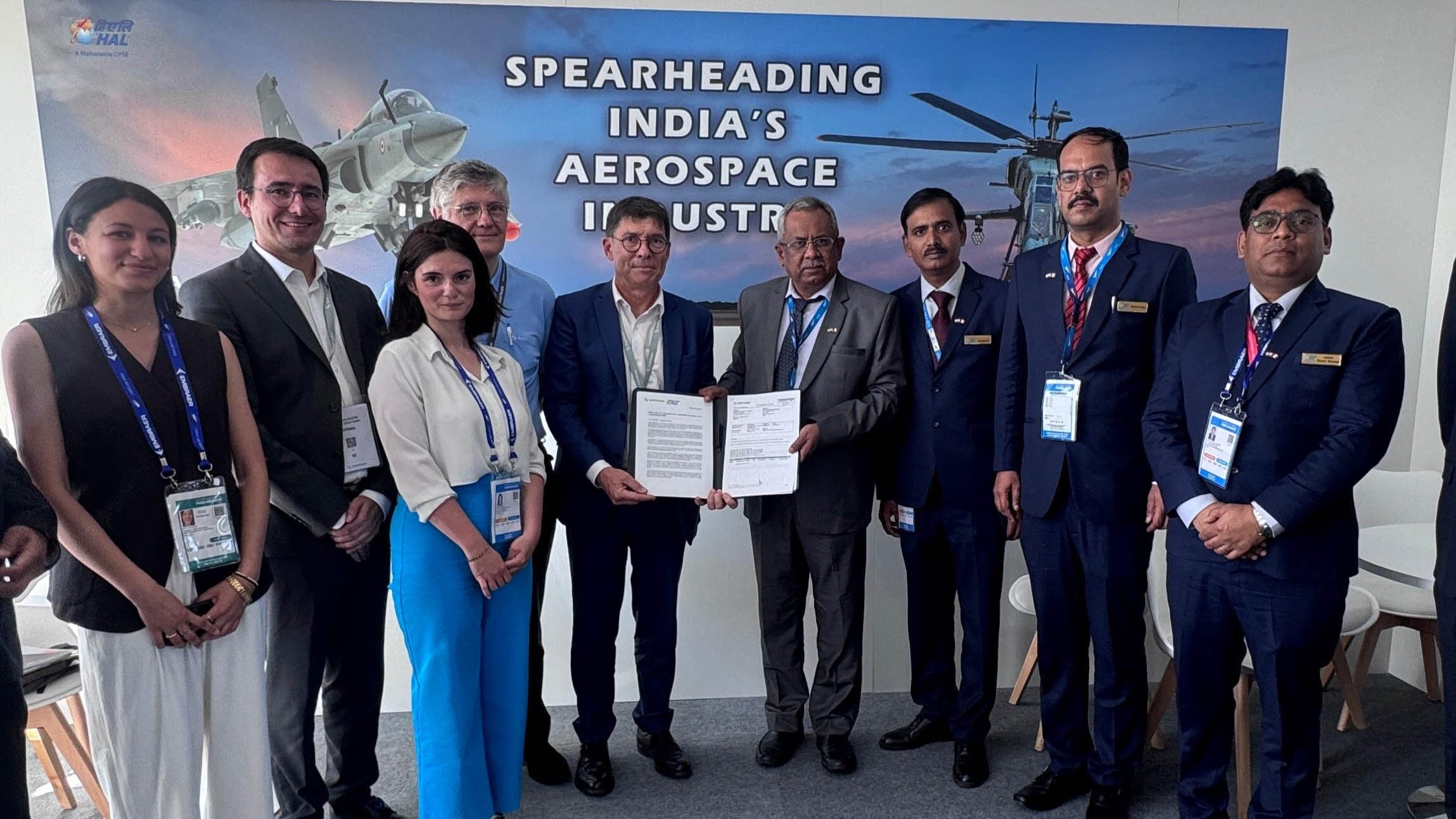 Senior officials of Safran and HAL with the signed agreement. (Right) The LEAP1A engine, which will be jointly manufactured by the duo.