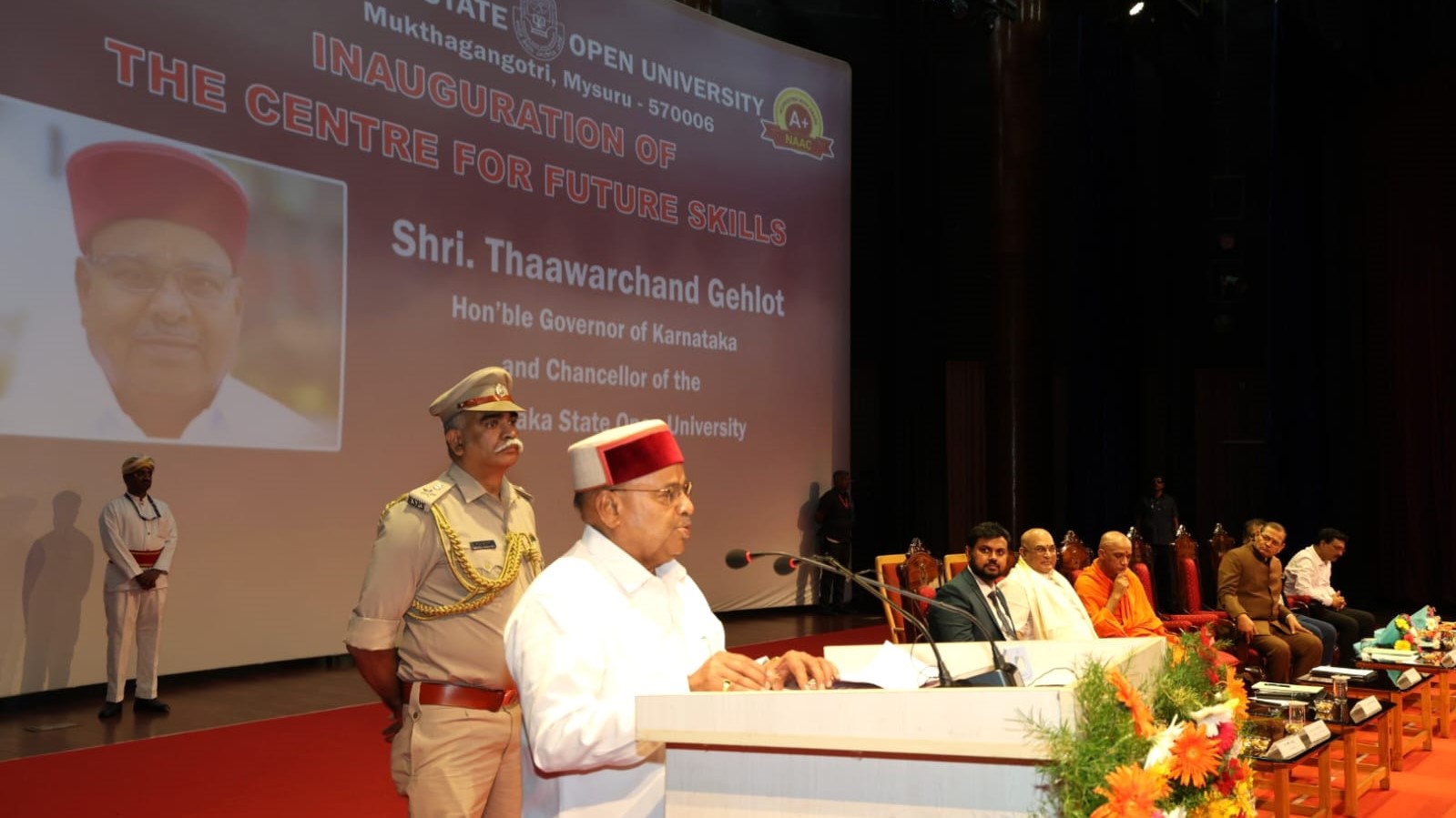 Visuals from the inauguration of the skill development centre at KSOU, Mysuru.
