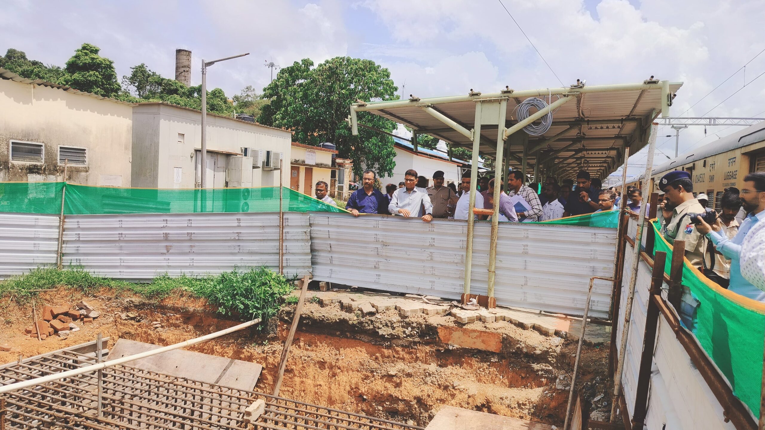 The General Manager of South Western Railway inspecting the Subrahmanya Road railway station.