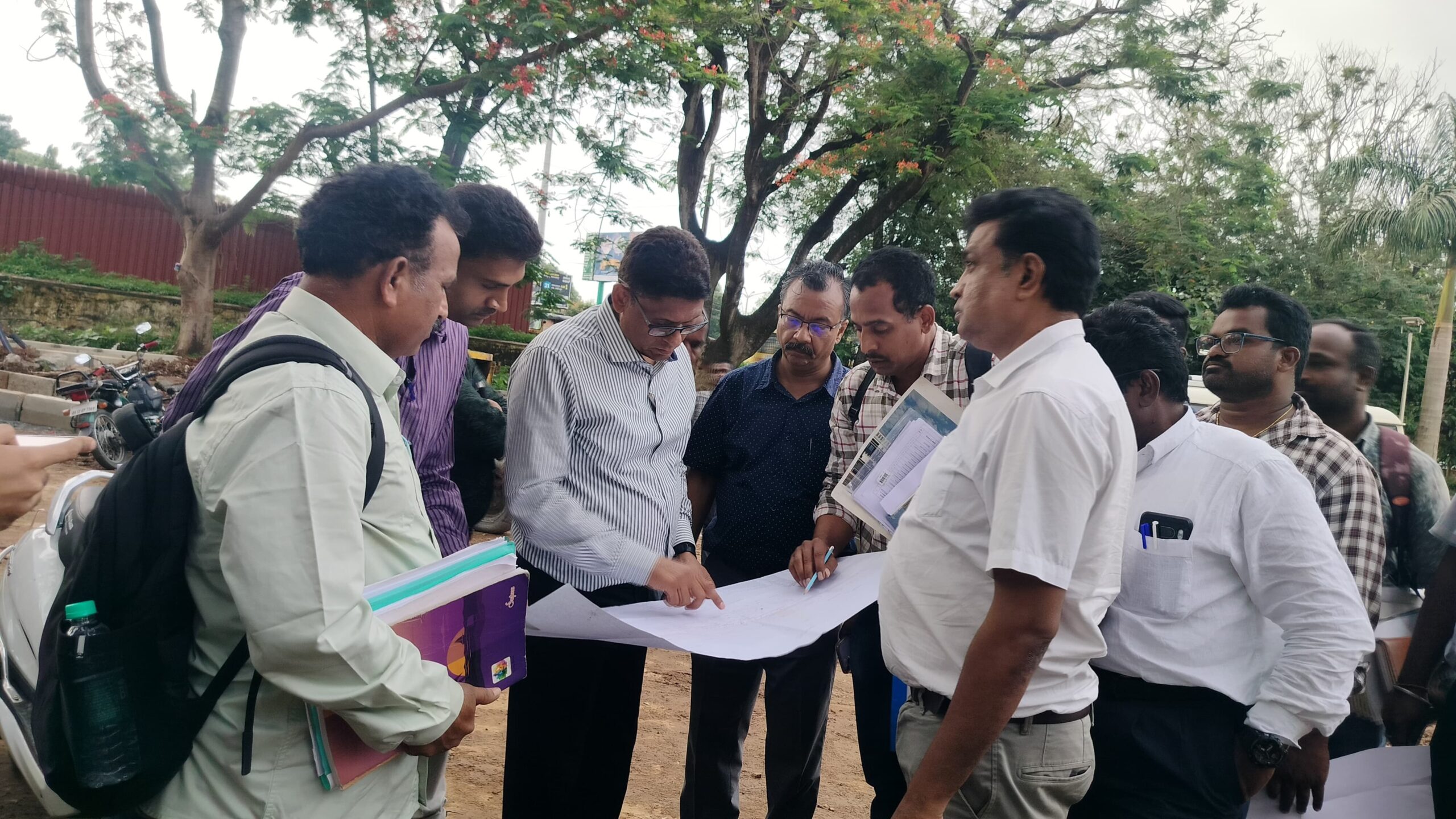 The General Manager of South Western Railway inspecting the Subrahmanya Road railway station.