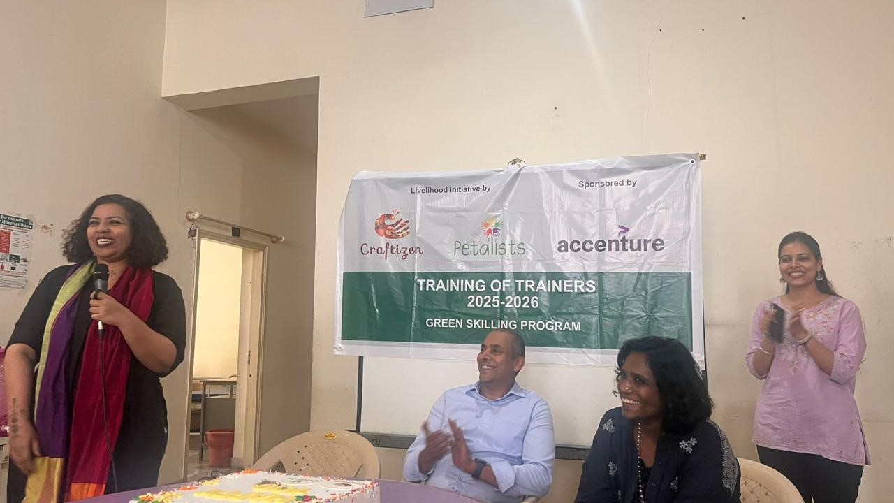 Persons with Intellectual Disabilities being given livelihood training at a CSR-sponsored event.