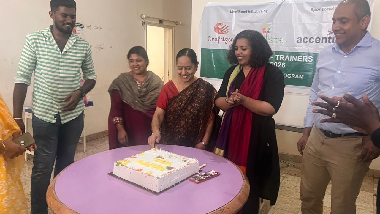 Persons with Intellectual Disabilities being given livelihood training at a CSR-sponsored event.