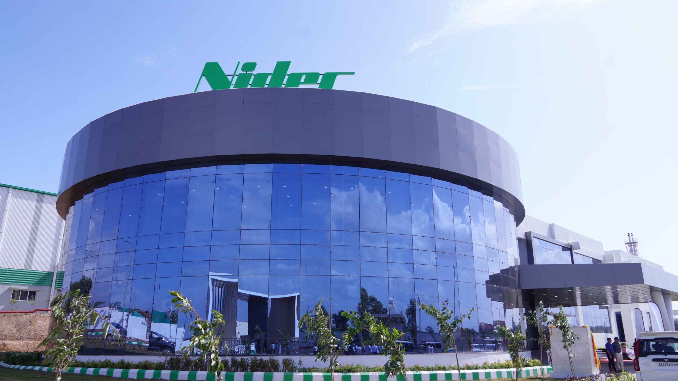 Industries Minister MB Patil declaring open Nidec's factory in Hubballi.