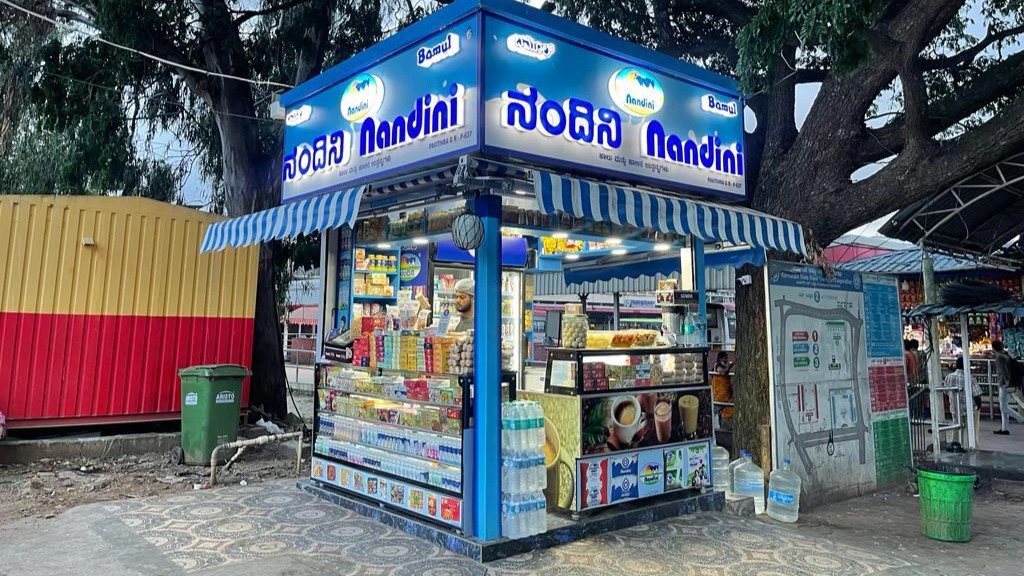 A Nandini milk outlet.