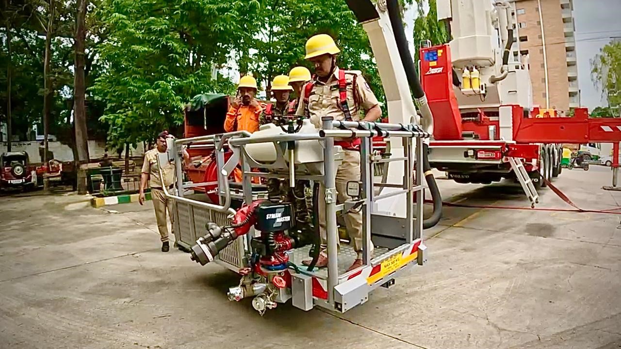 Visuals from the joint drill on monsoon-readiness held by various disaster response forces in the city