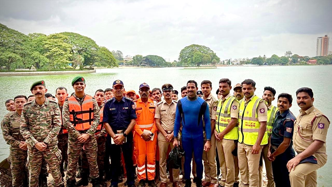 Visuals from the joint drill on monsoon-readiness held by various disaster response forces in the city
