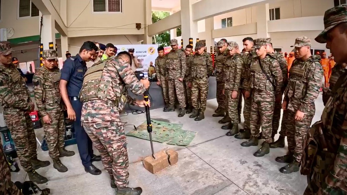 Visuals from the joint drill on monsoon-readiness held by various disaster response forces in the city
