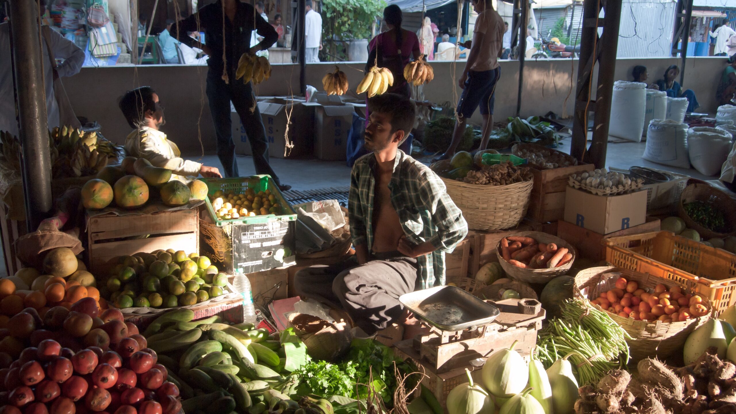An agriculture market in the Andaman Islands.