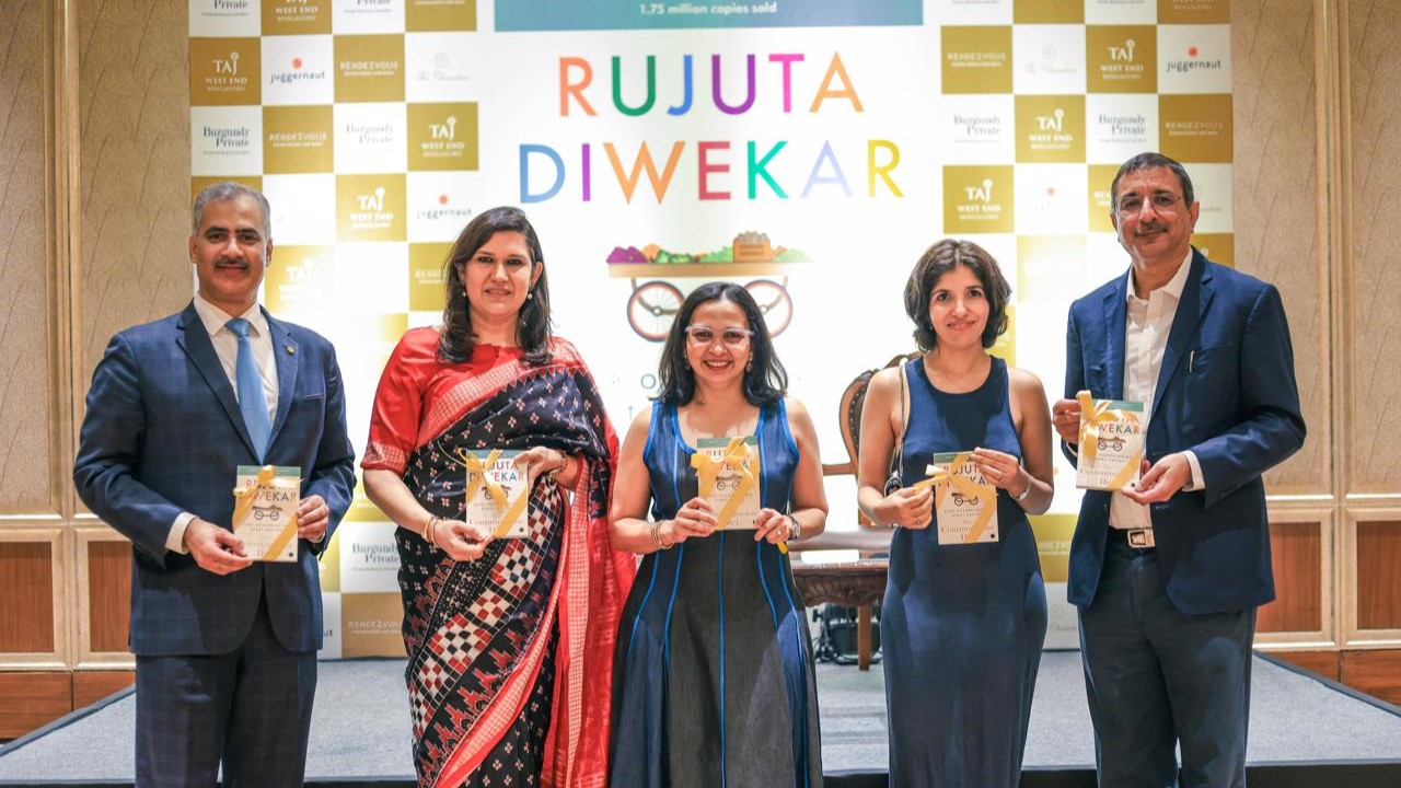 The book on 'sensible eating', released by Rujuta Diwekar at Taj West End in Bengaluru.
