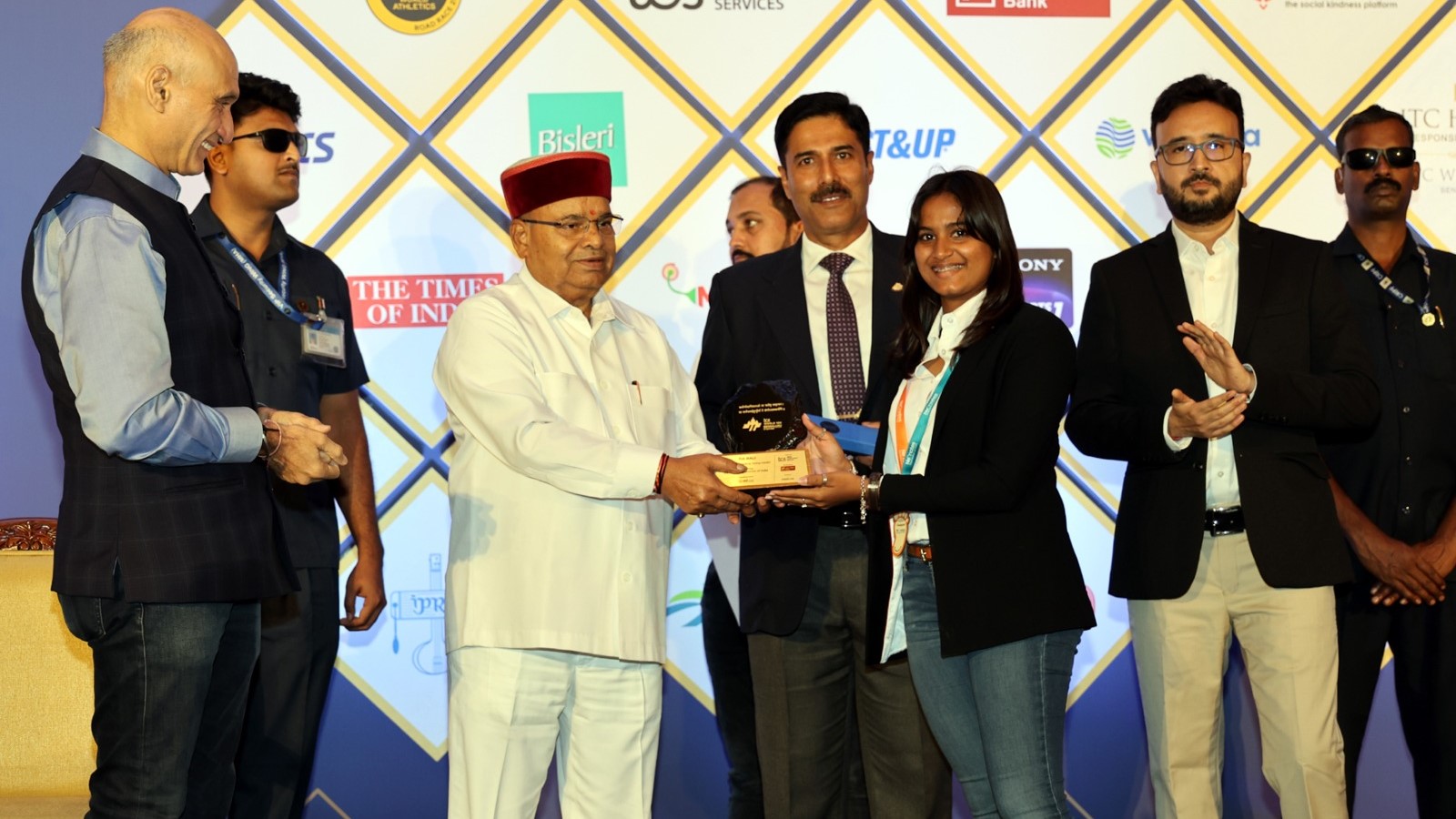 The Governor of Karnataka honouring ace contributors at the TCS World 10K Philanthropy Awards function in Bengaluru.