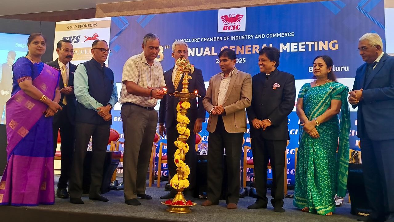 Representatives of The Bangalore Chamber of Industry and Commerce releasing the association's 48th Annual Report.