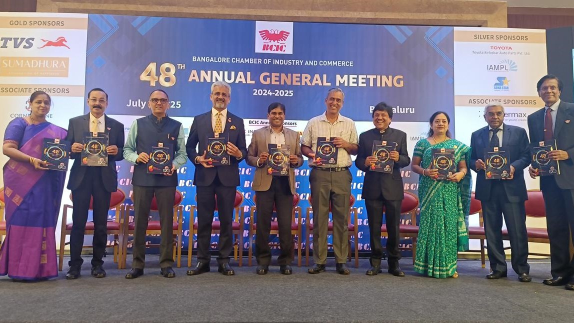 Representatives of The Bangalore Chamber of Industry and Commerce releasing the association's 48th Annual Report.
