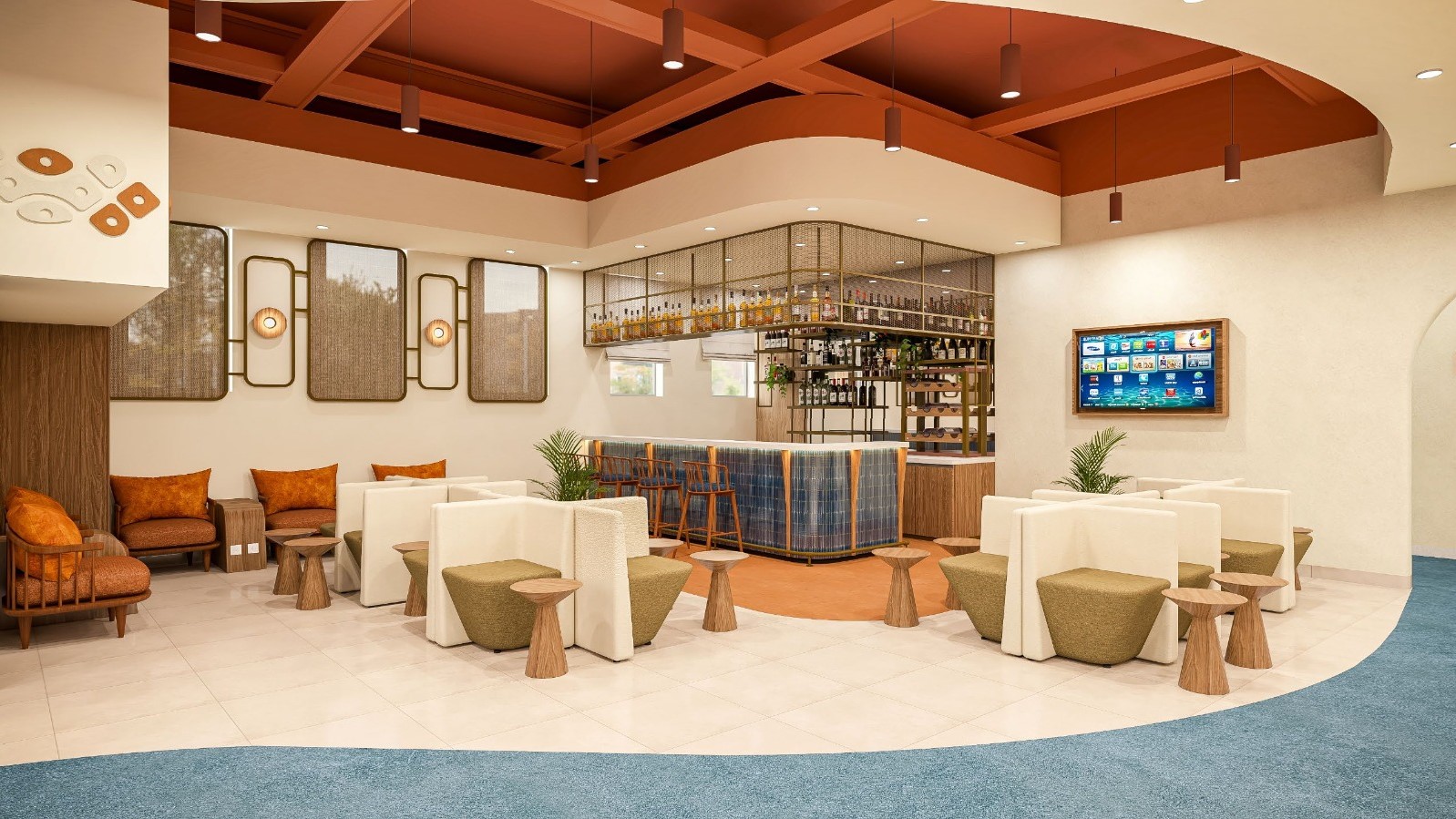 The O'Vetra lounge being unveiled at Trichy International Airport