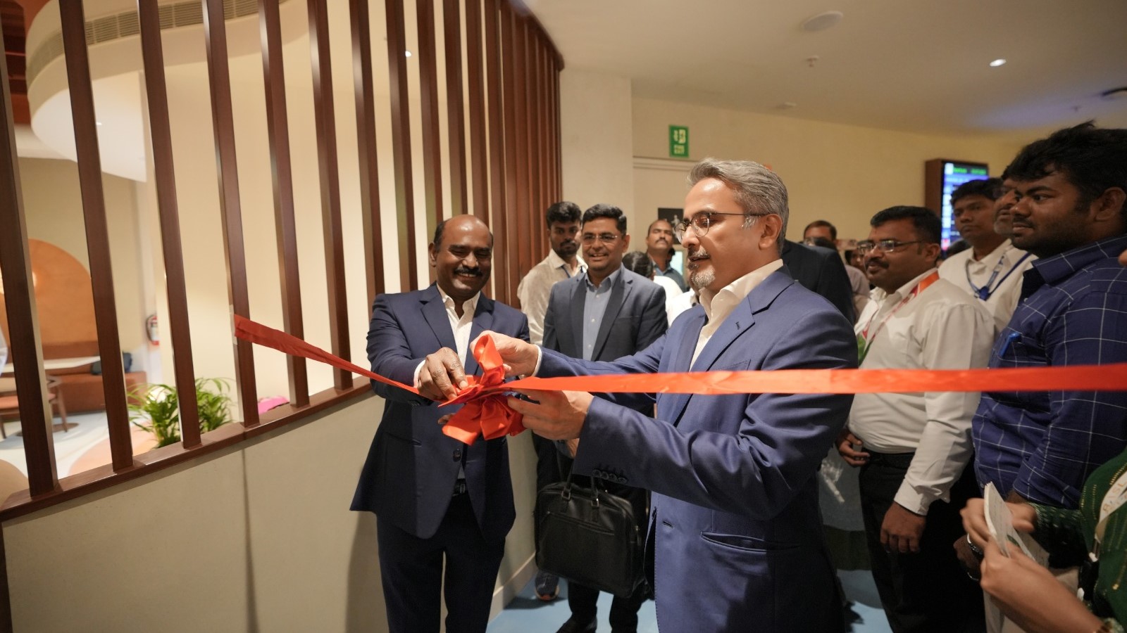 The O'Vetra lounge being unveiled at Trichy International Airport