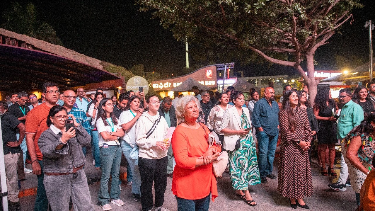 A rendition of the 'Rhythm of BLR' at Kempegowda International Airport in Bengaluru.