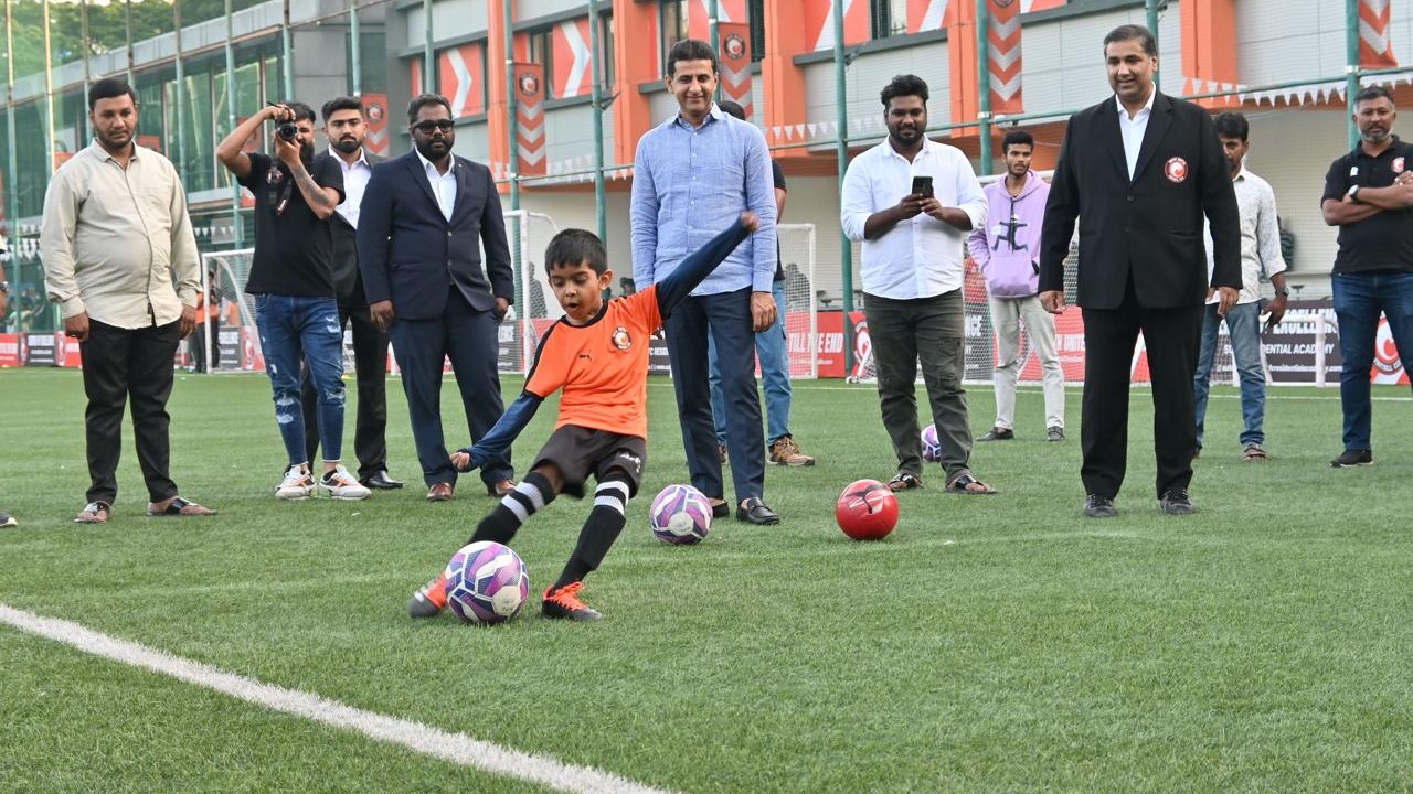 SUFC officials at the launch of the football training programme for youth.
