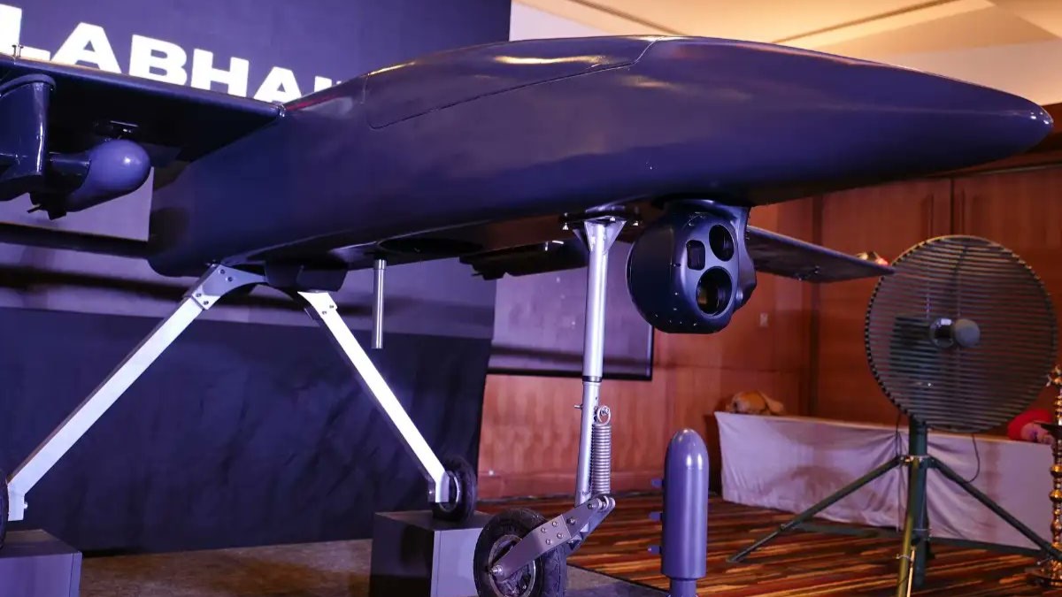 Flying Wedge Defence and Aerospace officials unveiling the Kaala Bhairava AI-powered combat aircraft.