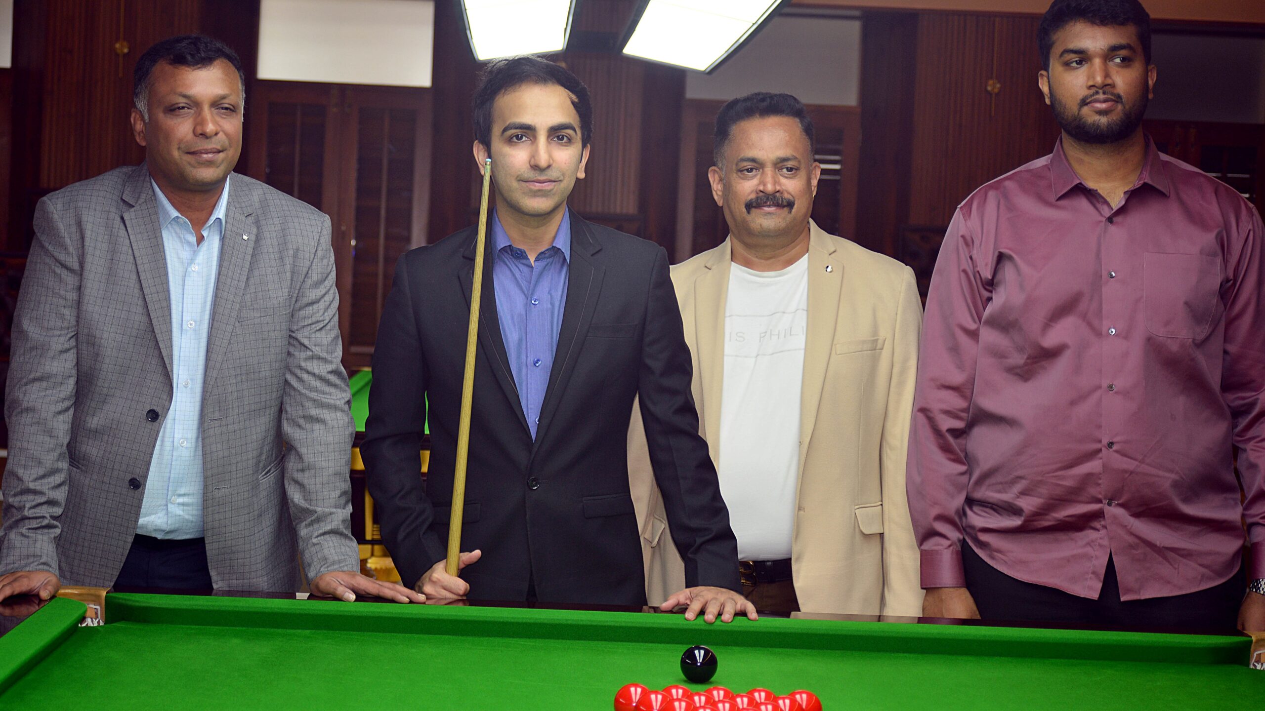 Ace snooker player Pankaj Advani at the press meet announcing a bigger CSPL.