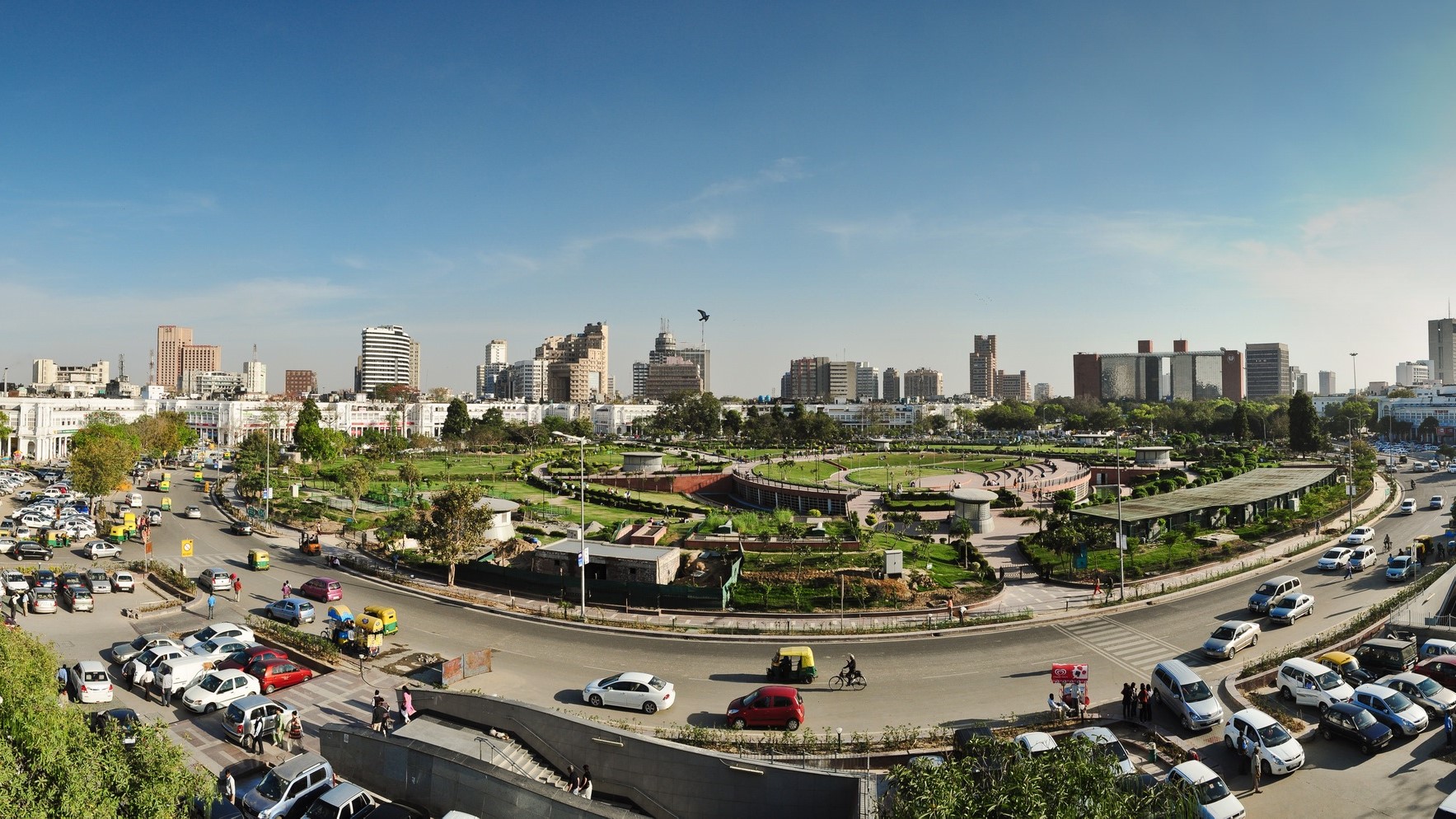 Skyline of Delhi, the capital of India.