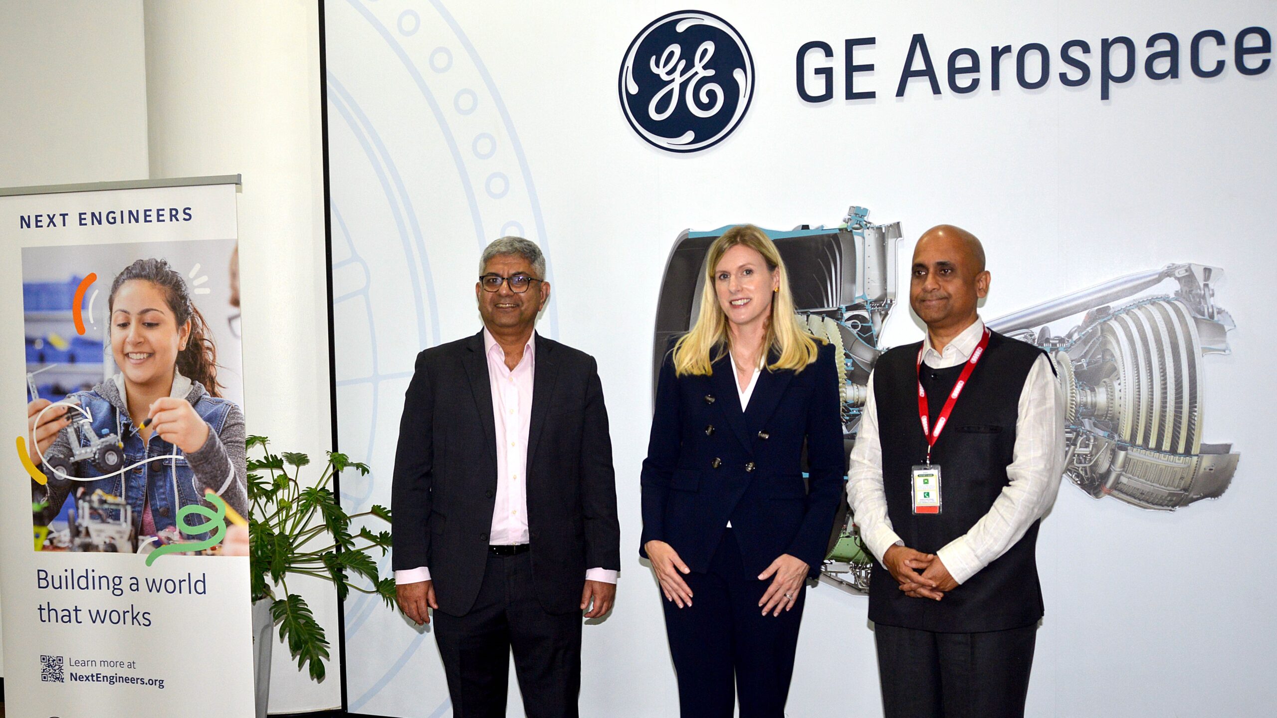 Team GE Aerospace India speaks during the launch of the Next Engineers Programme in Bengaluru.