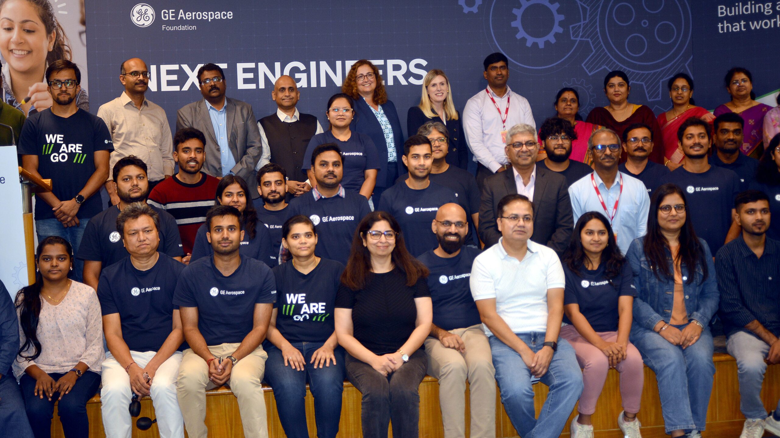 Team GE Aerospace India speaks during the launch of the Next Engineers Programme in Bengaluru.