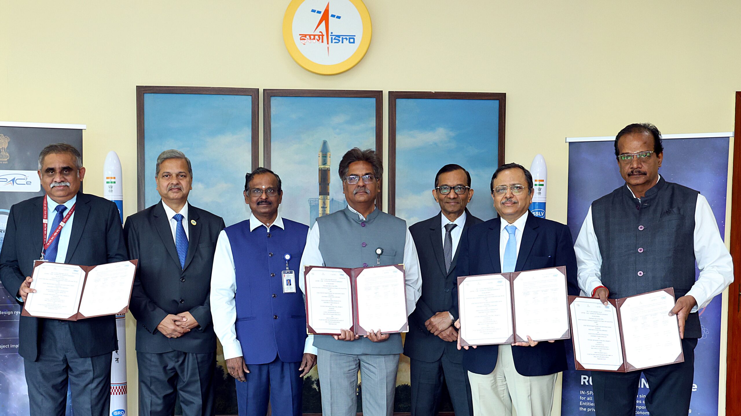 The agreement to collaborate signed by HAL, ISRO, IN-SPACe and NSL.