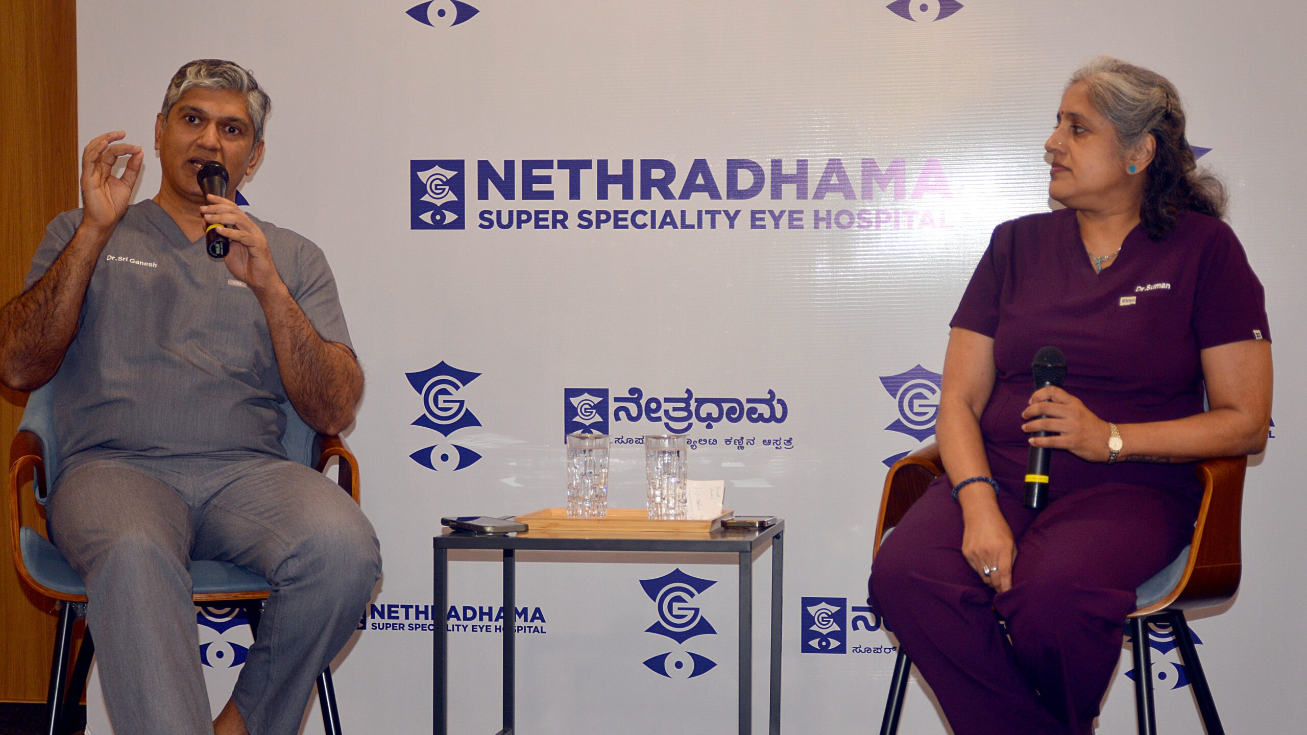 The eye surgeons of Nethradhama hospital along with the infant and its family.