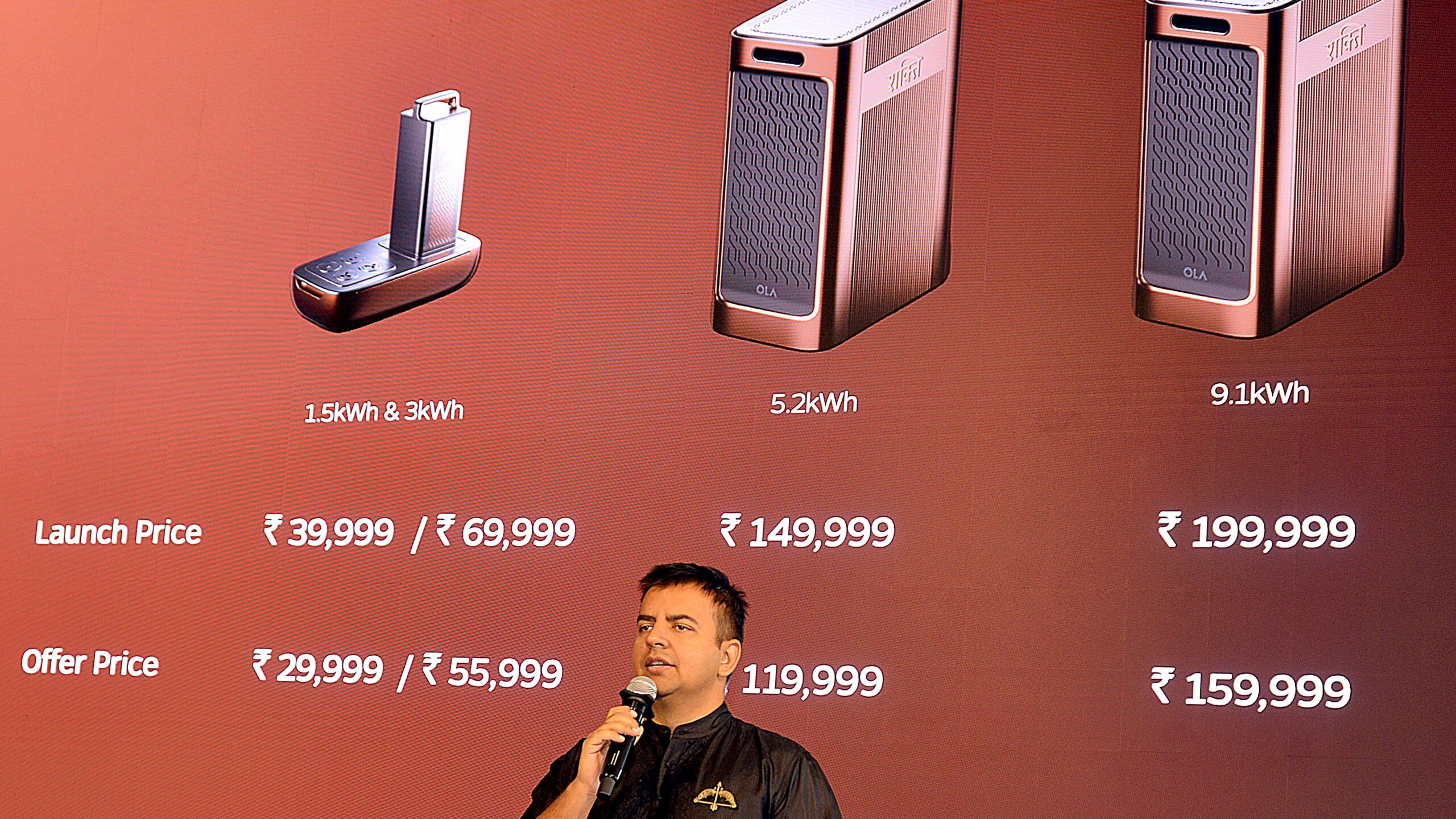 Ola founder Bhavish Aggarwal speaking at the launch of 'Ola Shakti'.