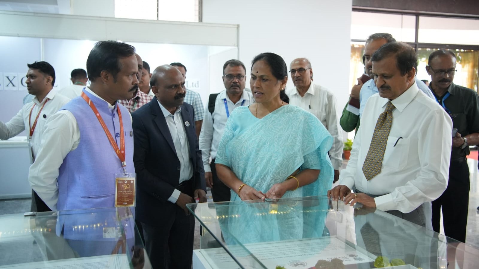 Union MSME Minister Shoba Karandlaje addressing a gathering at the Central Silk Board in Bengaluru.