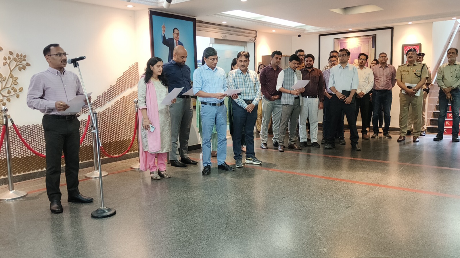 Railway officers observing Vigilance Awareness Week in Hubballi and Bengaluru.