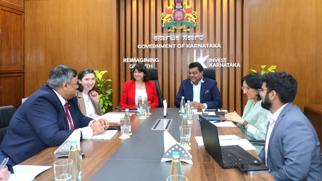 High-ranking British leaders meeting Industries Minister MB Patil recently.