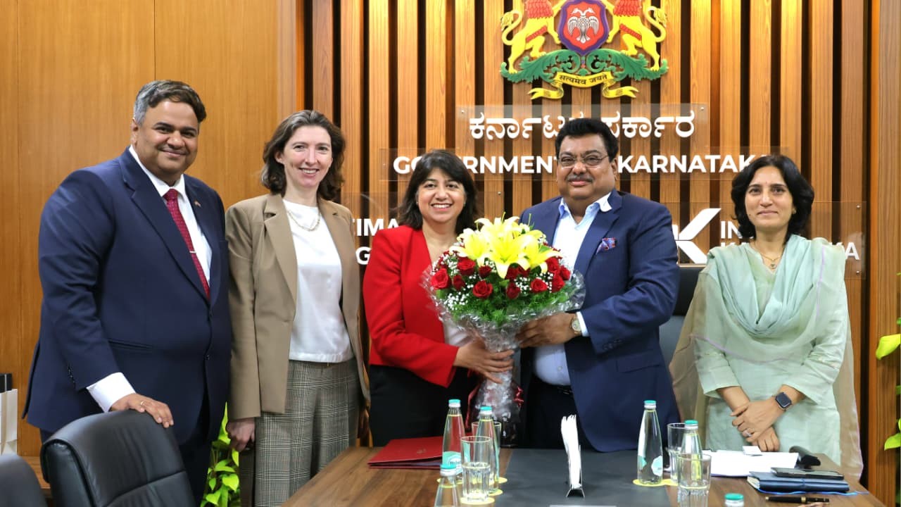 High-ranking British leaders meeting Industries Minister MB Patil recently.