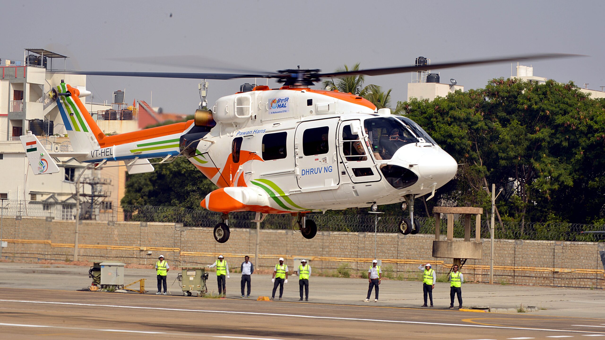 Visuals from the launch of HAL's Dhruv-NG chopper in Bengaluru.