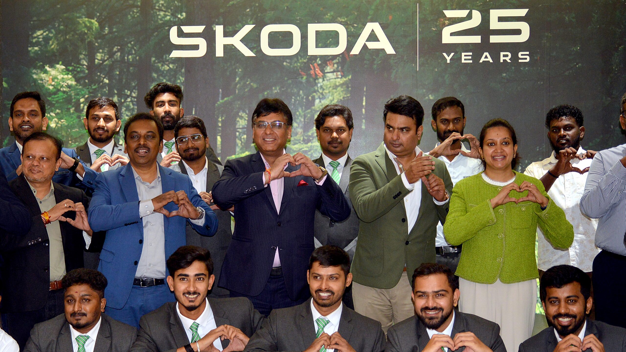 Team Skoda India celebrating their achievements.