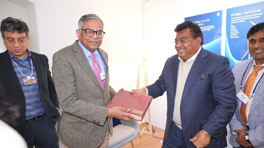 Industries Minister MB Patil and his team of officials in Davos.